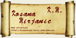 Kosana Mirjanić vizit kartica